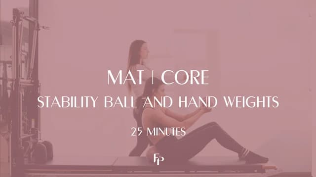 Preview of DAY 10 - 25 Min Mat | Core Challenge with a Stability Ball and Hand Weights